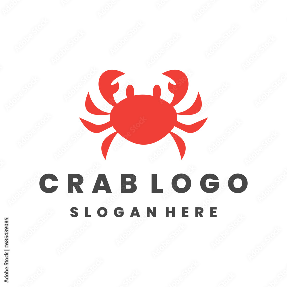 crab business logo design vector template. crab business logo design vector template.