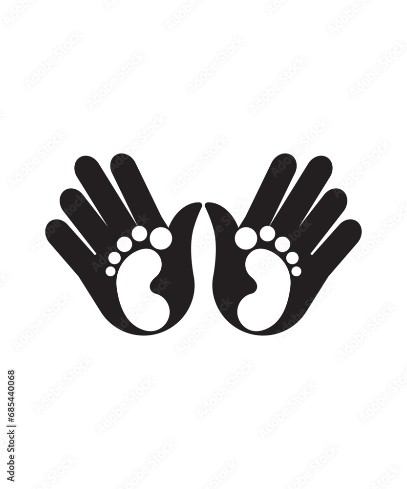 hand with footprint icon, vector best flat icon. hand with footprint icon, vector best flat icon.