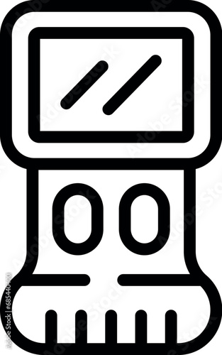 Portable check device icon outline vector. Fire smoke danger. Digital toxic