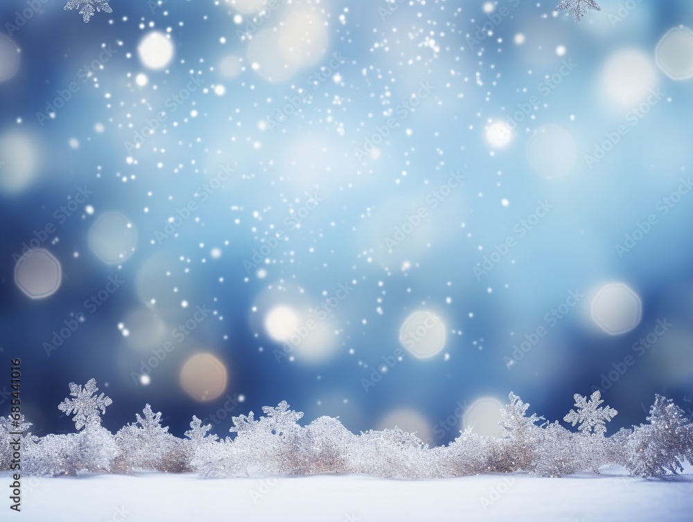 Christmas snow and bokeh background. copy space Christmas snow and bokeh background. copy space