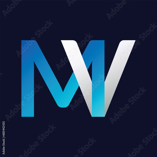 MV Letter Logo Template Illustration Design.