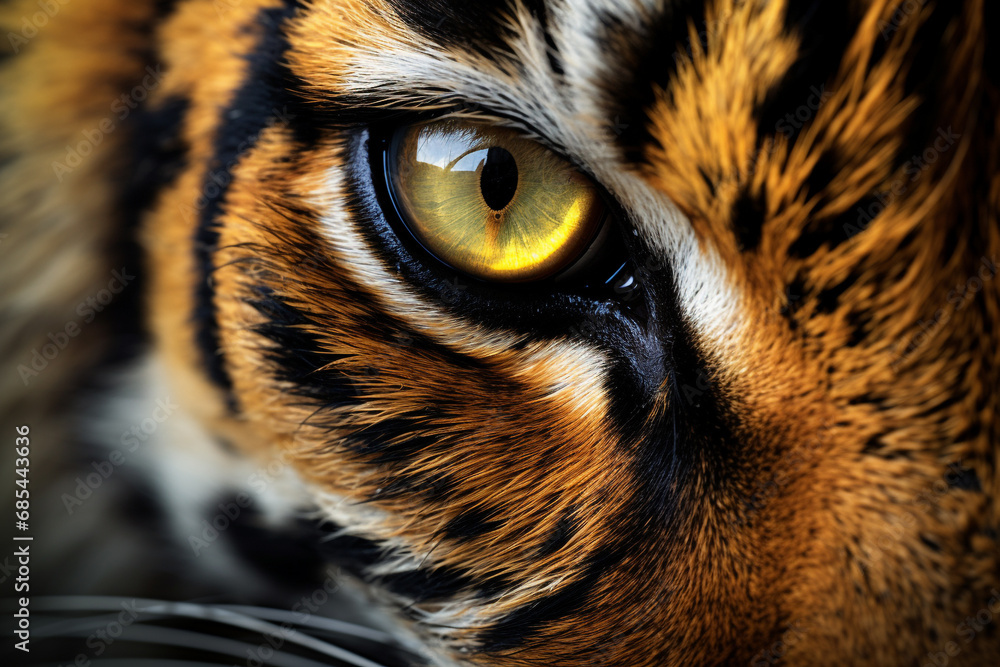 Closeup of tiger animal eye.