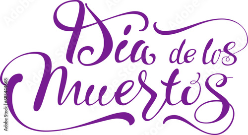 Dia de los muertos ornate lettering text for mexican greeting card
