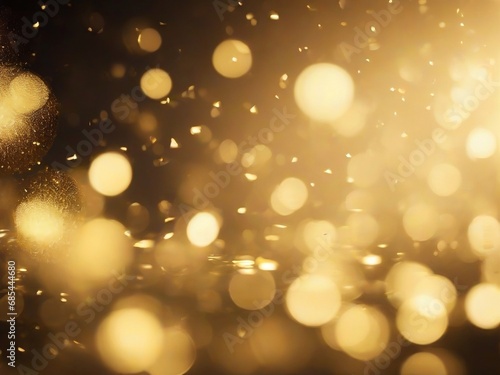 Golden bokeh lights create a festive ambiance  ideal for background use for the events like birthdays  anniversary  get-together  weddings  parties. Beautiful blurry golden lights.