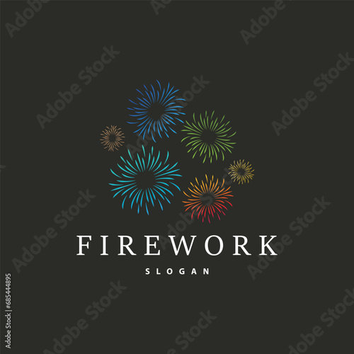 Firework Logo, Modern Abstract Design Simple Colorful Spark, Vector Template Illustration