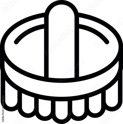Natural wooden brush icon outline vector. Dry massage therapy. Antioxidant scrubbing routine