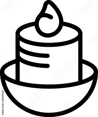 Aromatherapy candle icon outline vector. Relaxing spa atmosphere. Wellness routine treatment