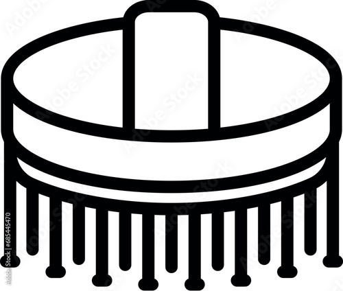 Body skin brush icon outline vector. Dry massage routine. Beauty wellness spa