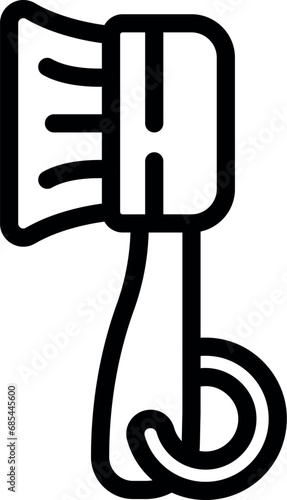 Bristle wooden brush icon outline vector. Dry massage remedy. Wellness spa skincare
