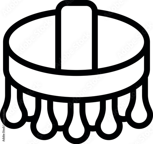 Bath scrubbing brush icon outline vector. Body skincare routine. Dry massage tool