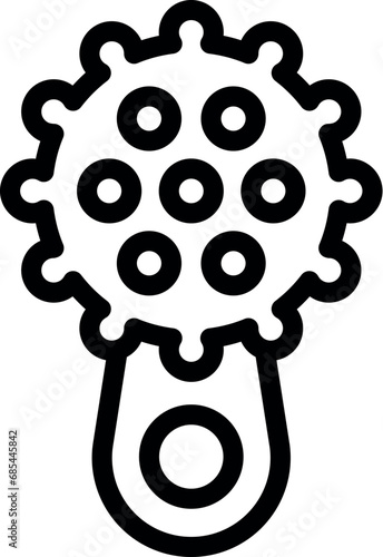 Body beauty accessory icon outline vector. Dry wooden massage too. Drainage brush therapy