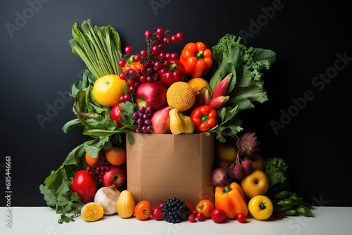 A Bag of Fresh Produce on a clean Background