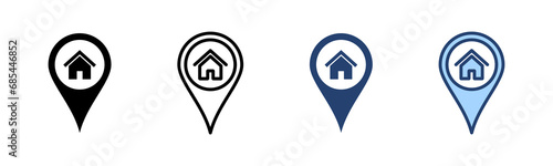 Address icon vector. home location sign and symbol. pinpoint