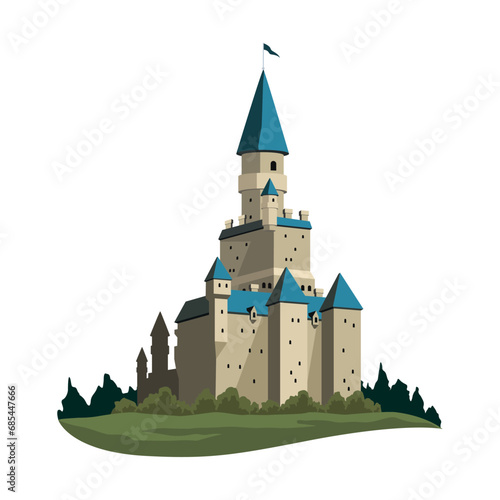 germany neuschwanstein castle illustration