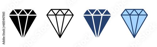 Diamond icon vector. diamond gems sign and symbol