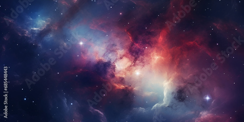 abstract glowing texture perfect for background. Galaxy and stars colorful background with nebulas and black holes copy space banner. AI Generative