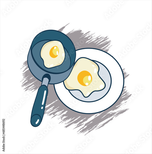 fried egg on a white background