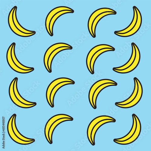 Background with pattern of bananas colorful summer pattern