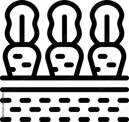 Turnip field icon outline vector. Vegetable farmland agriculture. Spring harvesting season