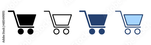 Shopping icon vector. Shopping cart sign and symbol. Trolley icon