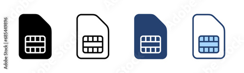 Sim card icon vector. dual sim card sign and symbol