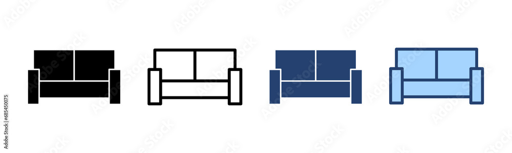 Sofa icon vector. sofa sign and symbol. furniture icon Sofa icon vector. sofa sign and symbol. furniture icon