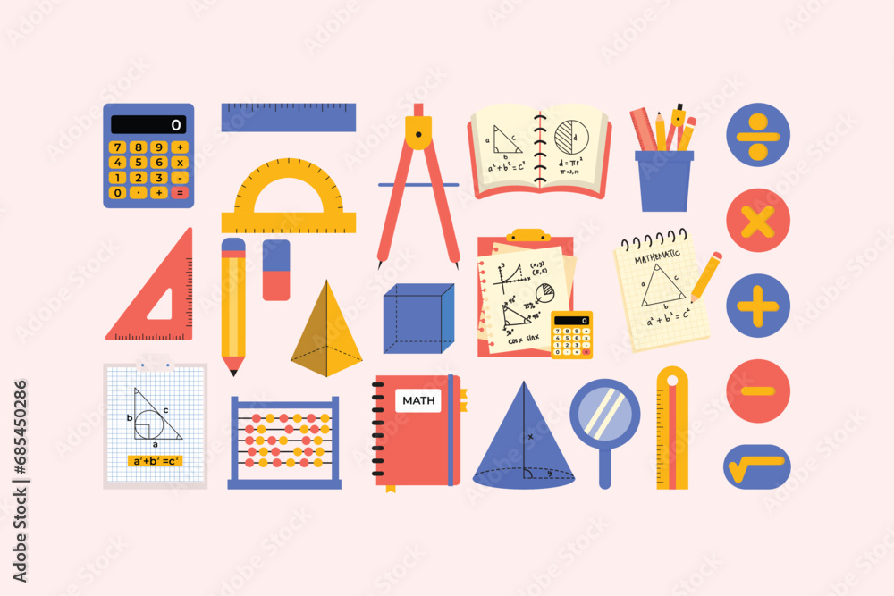 Mathematics Graphic Element Illustration Set Mathematics Graphic Element Illustration Set