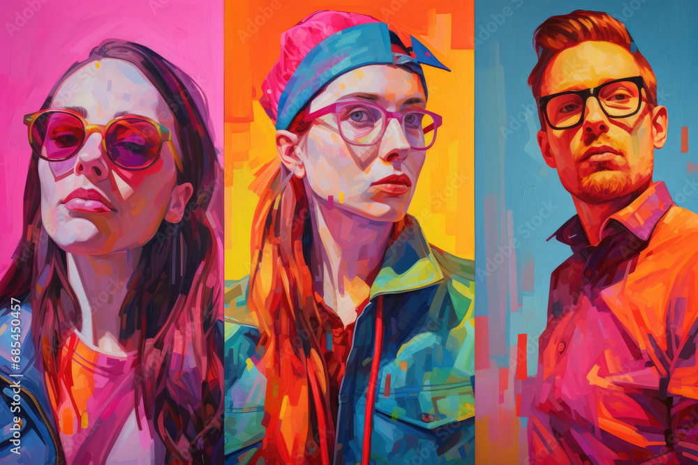 Portraits that Boldly Reflect the Unique Personalities, Expressive Styles, and Vibrant Individuality of Diverse Individuals Portraits that Boldly Reflect the Unique Personalities, Expressive Styles, and Vibrant Individuality of Diverse Individuals