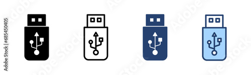 Usb icon vector. Flash disk sign and symbol. flash drive sign.
