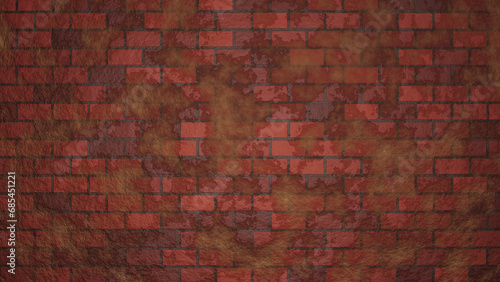 Brick wall background damaged and old reddish-brown gradient. © Komkit