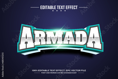 Armada 3D editable text effect template