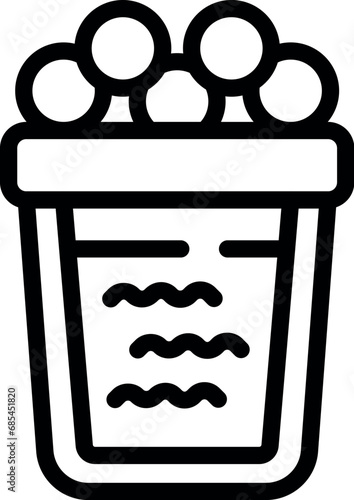 Glass with bubbles tapioca icon outline vector. Delicious milky tea cup. Tasty Asian balls beverage