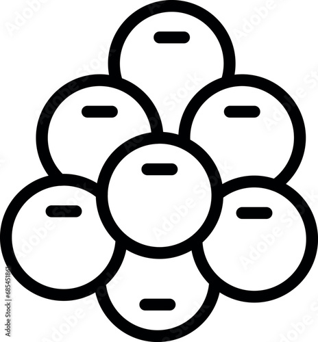Chewy bubbles texture icon outline vector. Asian tapioca pearls. Soft tea balls