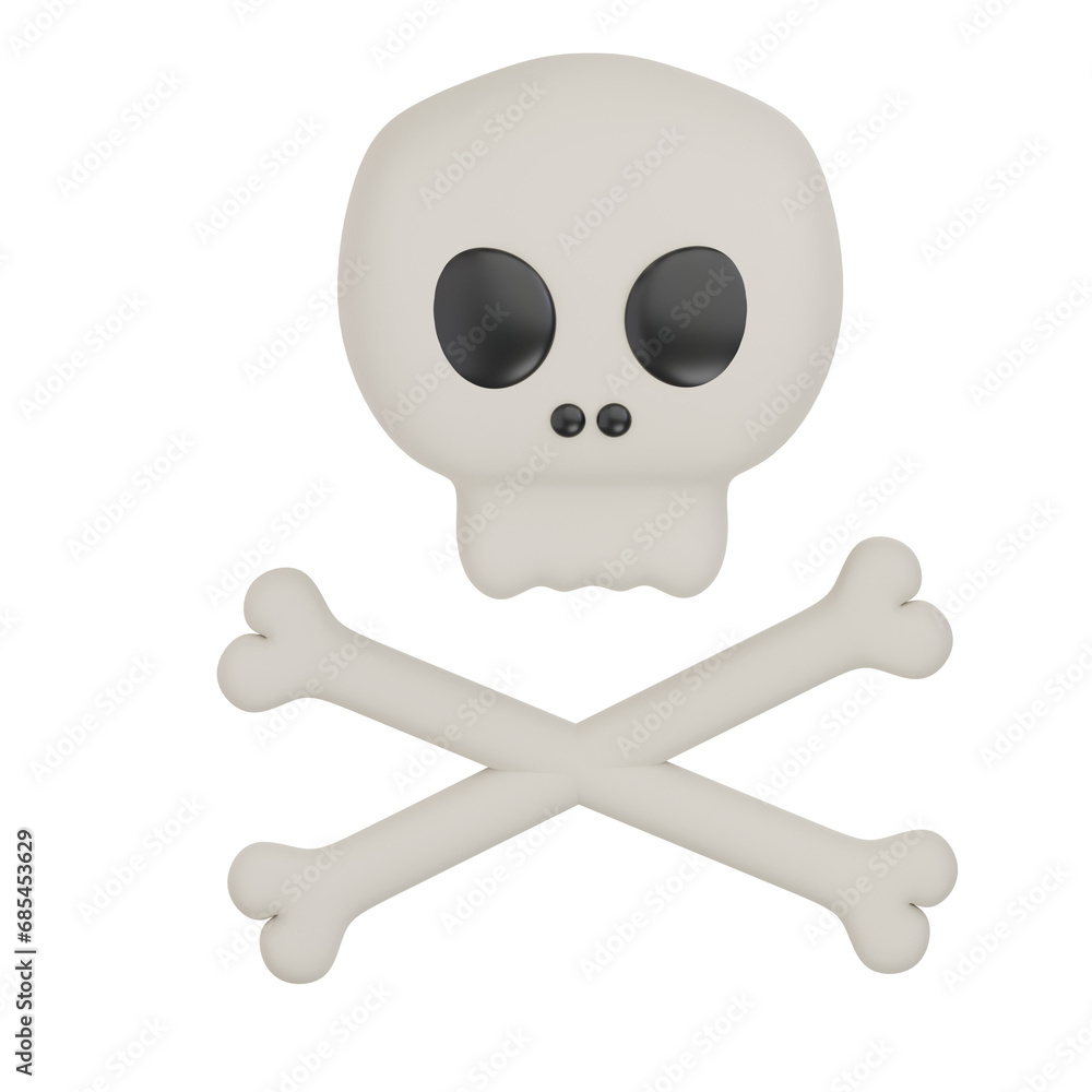 Skull Crosbone 3d Icon Illustration Skull Crosbone 3d Icon Illustration