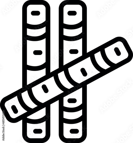 Wafer rolls cake icon outline vector. Confectionery dessert tubes. Munchy crispy snack