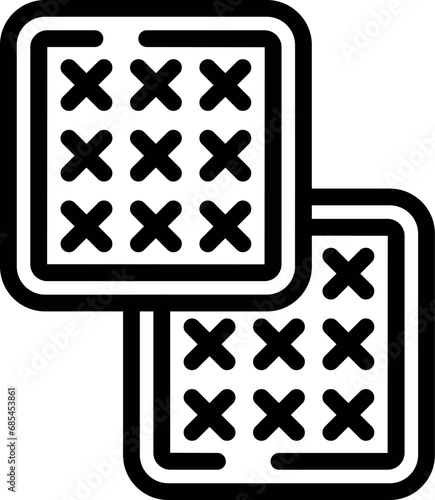 Wafer dough pastry icon outline vector. Baked crispy biscotti. Munchy sugary dessert