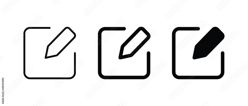 Edit icon set, Pencil icon vector for web and mobile apps Edit icon set, Pencil icon vector for web and mobile apps