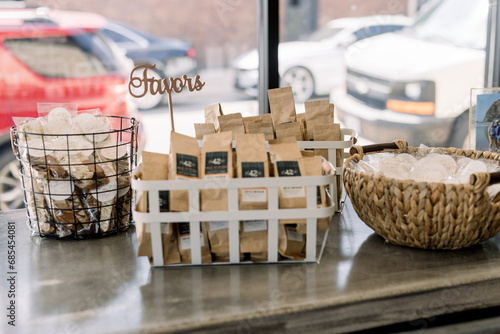 A container of party favors at an event
