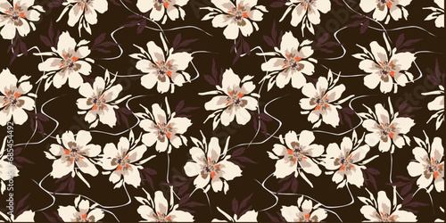 seamless pattern abstracts floral flowers composition
