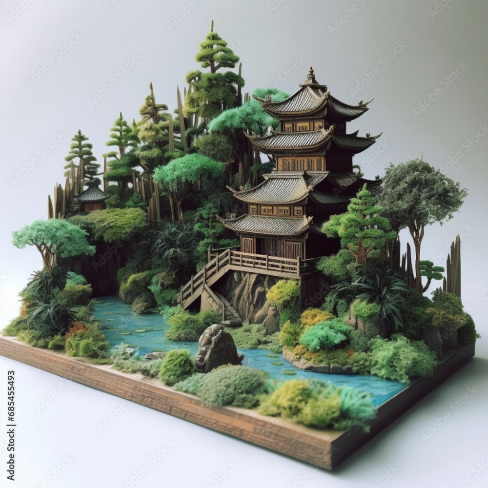 Fototapeta premium chinese temple in the garden