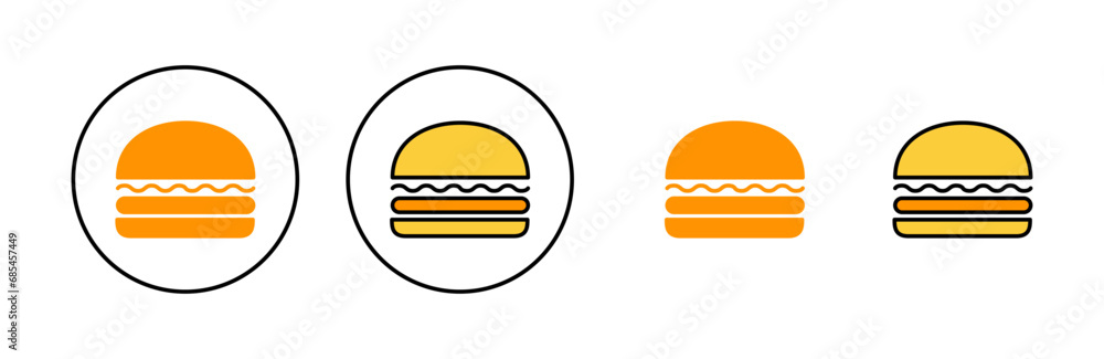 Burger icon set for web and mobile app. burger sign and symbol. hamburger Burger icon set for web and mobile app. burger sign and symbol. hamburger