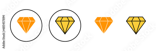 Diamond icon set for web and mobile app. diamond gems sign and symbol