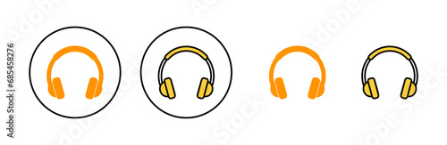 Headphone icon set  for web and mobile app. headphone sign and symbol