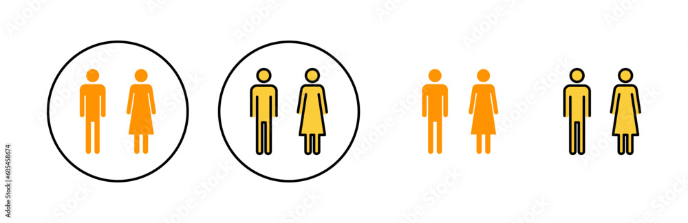 Man and woman icon set for web and mobile app. male and female sign and symbol. Girls and boys Man and woman icon set for web and mobile app. male and female sign and symbol. Girls and boys