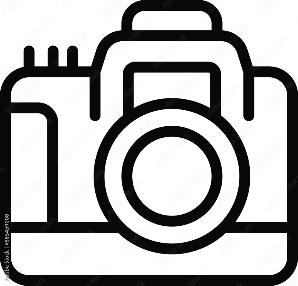 Instant photo camera icon outline vector. Photography shooting instrument. Capturing images media