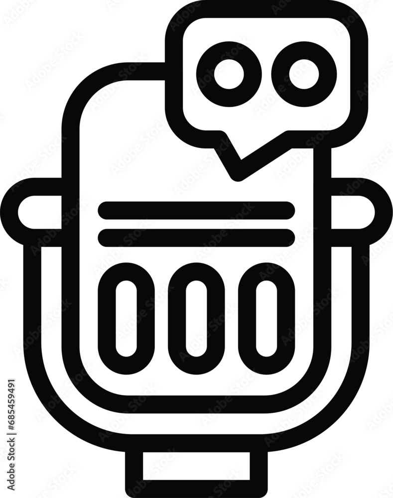 Voice command microphone icon outline vector. Virtual smart assistant. Artificial intelligence agent Voice command microphone icon outline vector. Virtual smart assistant. Artificial intelligence agent