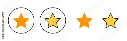 Star Icon set for web and mobile app. rating sign and symbol. favourite star icon