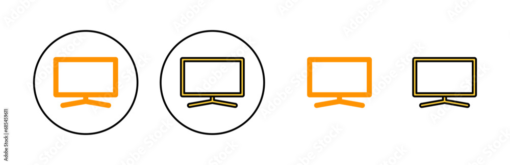 Tv icon set for web and mobile app. television sign and symbol