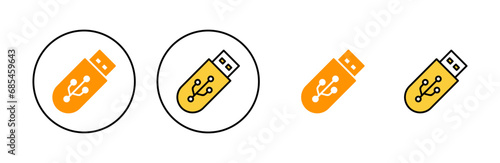 Usb icon set for web and mobile app. Flash disk sign and symbol. flash drive sign.