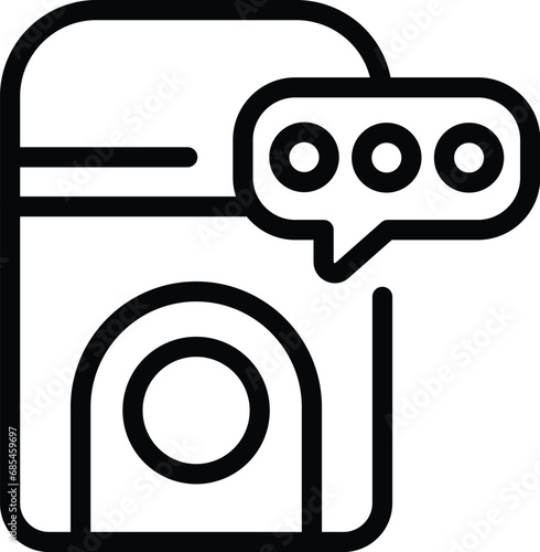 Virtual assistant speaker icon outline vector. Smart voice control. Command sound gadget